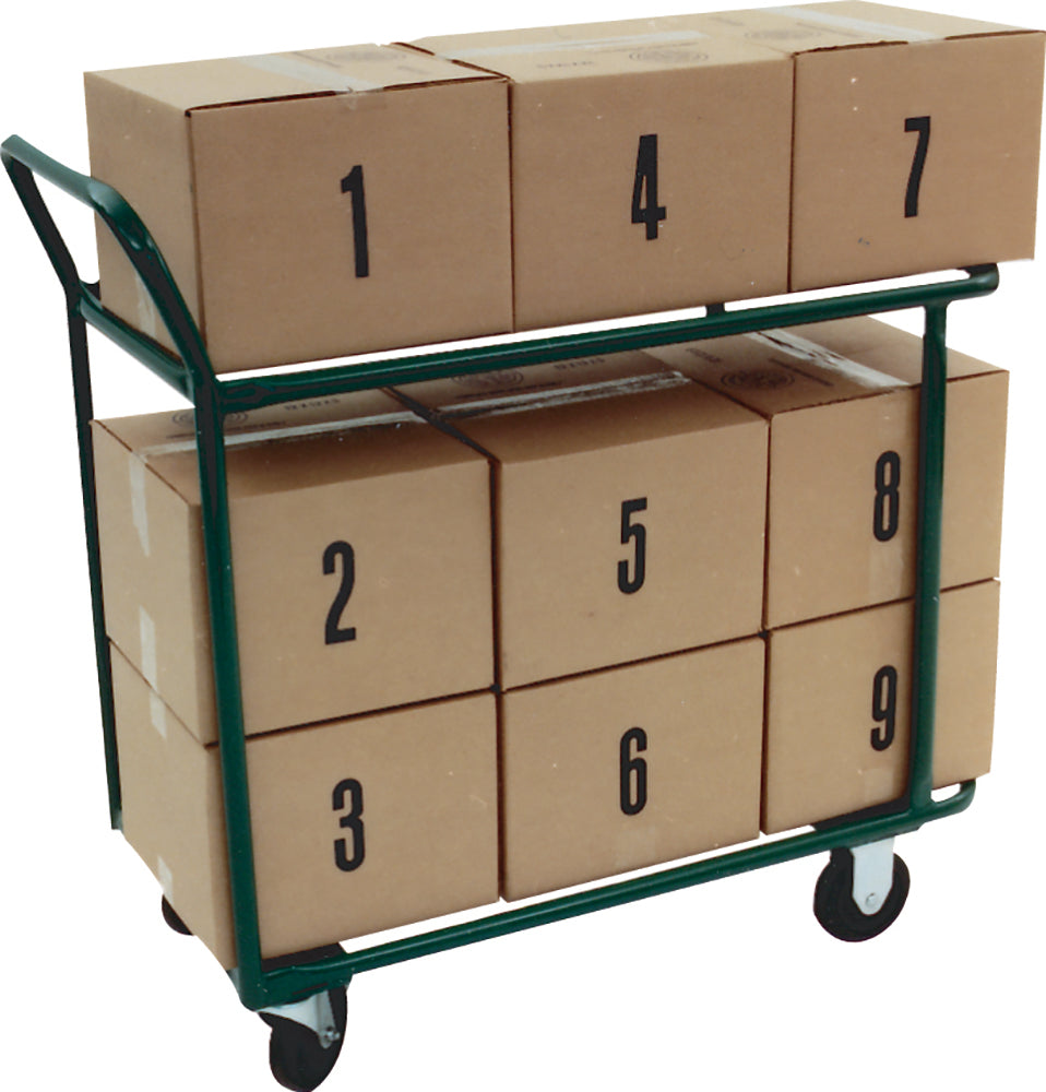 Winholt - 18" Stainless Steel Stocking and Marking Cart with 2 Shelves - 110 Winholt - 18" Stainless Steel Stocking and Marking Cart with 2 Shelves - 110