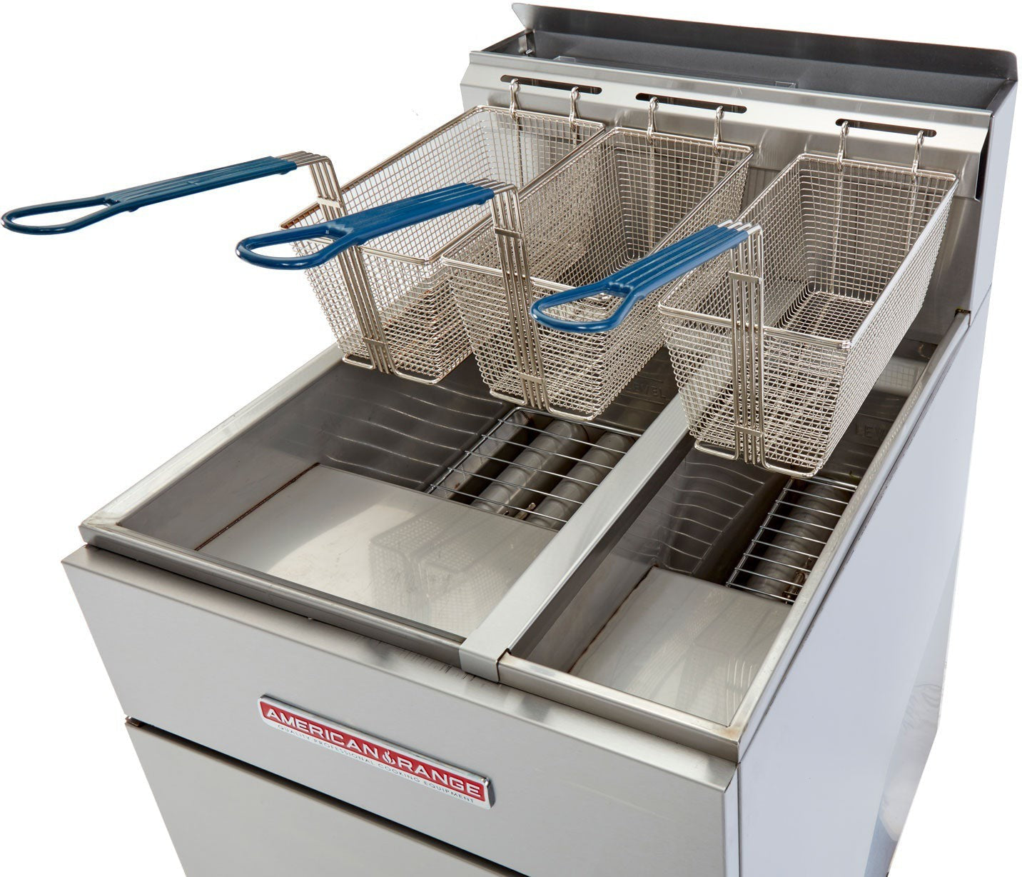 American Range - 7.75" Stainless Steel Restaurant Range Half and Full Size Fryers - AF-50/25 American Range - 7.75" Stainless Steel Restaurant Range Half and Full Size Fryers - AF-50/25