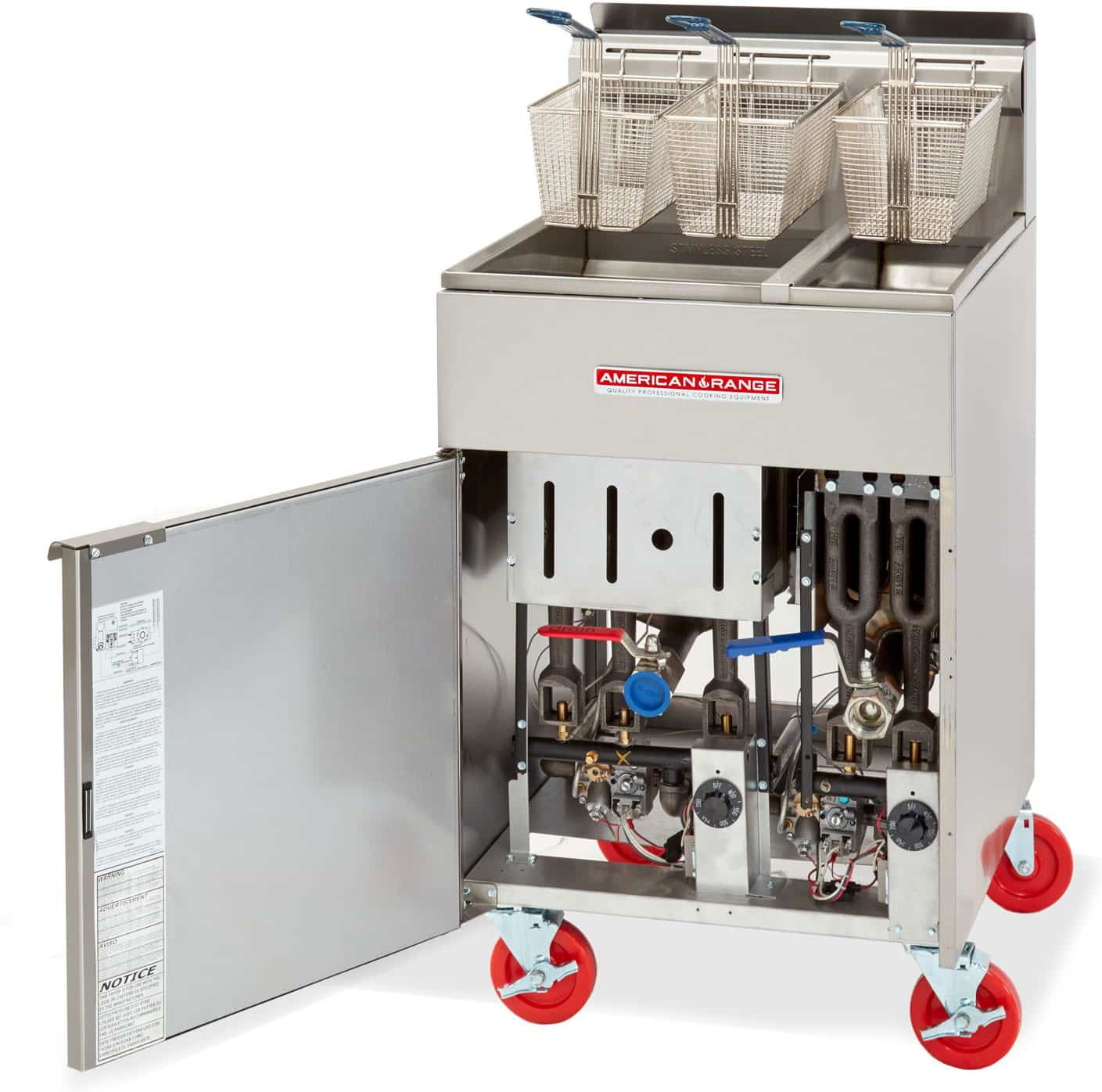 American Range - 7.75" Stainless Steel Restaurant Range Half and Full Size Fryers - AF-50/25 American Range - 7.75" Stainless Steel Restaurant Range Half and Full Size Fryers - AF-50/25