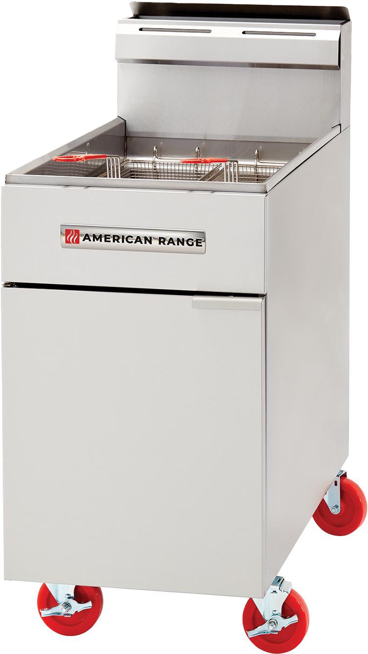 American Range - 19.5" High Efficiency Gas Fryer with 4 Burners, Stainless Steel - AF-75 American Range - 19.5" High Efficiency Gas Fryer with 4 Burners, Stainless Steel - AF-75