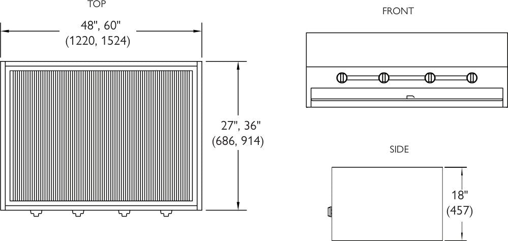 American Range - 48" Stainless Steel Natural Gas 4-Burner Horizontal Chicken Broiler - AHS-4836 American Range - 48" Stainless Steel Natural Gas 4-Burner Horizontal Chicken Broiler - AHS-4836
