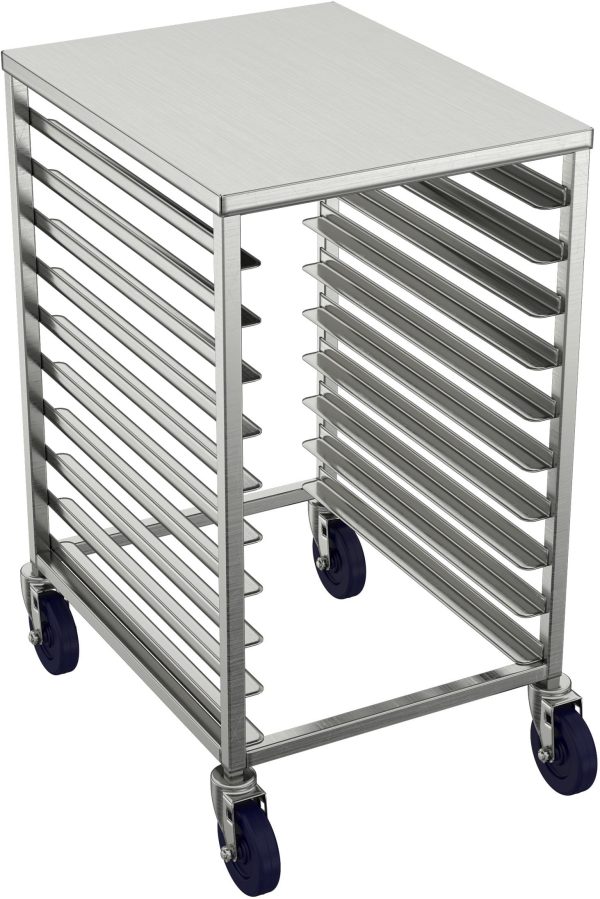 Winholt - Holds 10-18" Trays, End Loading Locking Casters Half Height Pan Racks - AL-1810-HLC