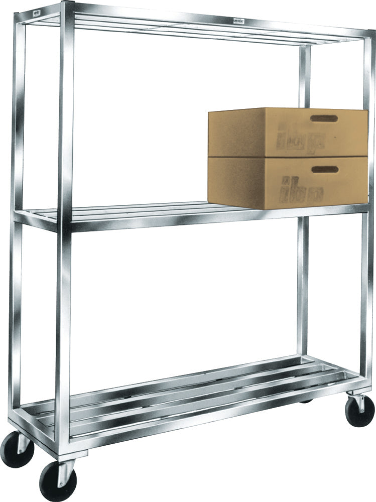 Winholt - 72 Height Mobile, 3 Shelves, Locking Casters Aluminum Tubular Shelving - ALMCS-60-324-72-LC Winholt - 72 Height Mobile, 3 Shelves, Locking Casters Aluminum Tubular Shelving - ALMCS-60-324-72-LC