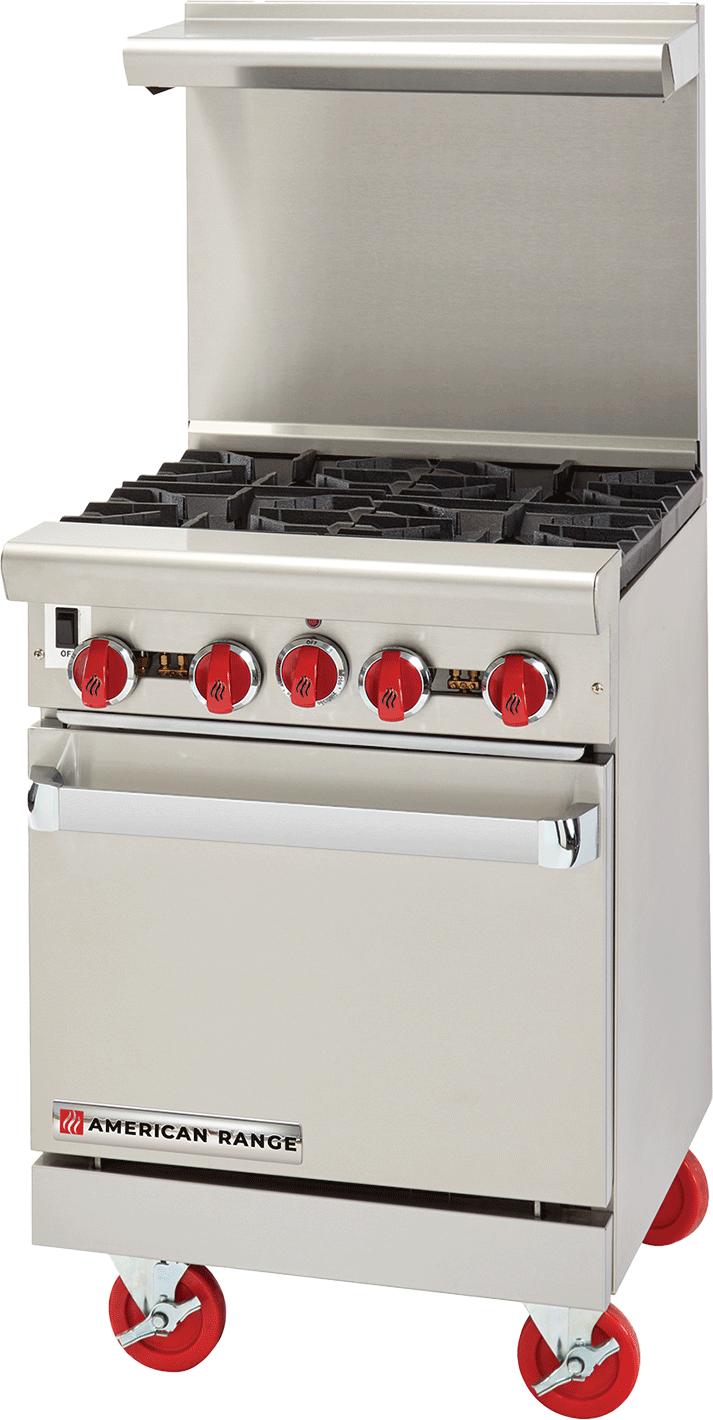 American Range - 24" Stainless Steel Restaurant Range With 24" Griddles, And 20" Standard Oven - AR-24G American Range - 24" Stainless Steel Restaurant Range With 24" Griddles, And 20" Standard Oven - AR-24G