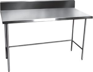 Winholt - 36" x 96" Standard Series Stainless Steel Work Tables with Backsplash and 6 Legs - DTB-3696