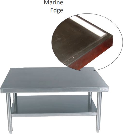 Winholt - 36" x 36" 14 Gauge Top Stainless Steel Equipment Stand with Marine Edge - ES-MX3636-14 Winholt - 36" x 36" 14 Gauge Top Stainless Steel Equipment Stand with Marine Edge - ES-MX3636-14