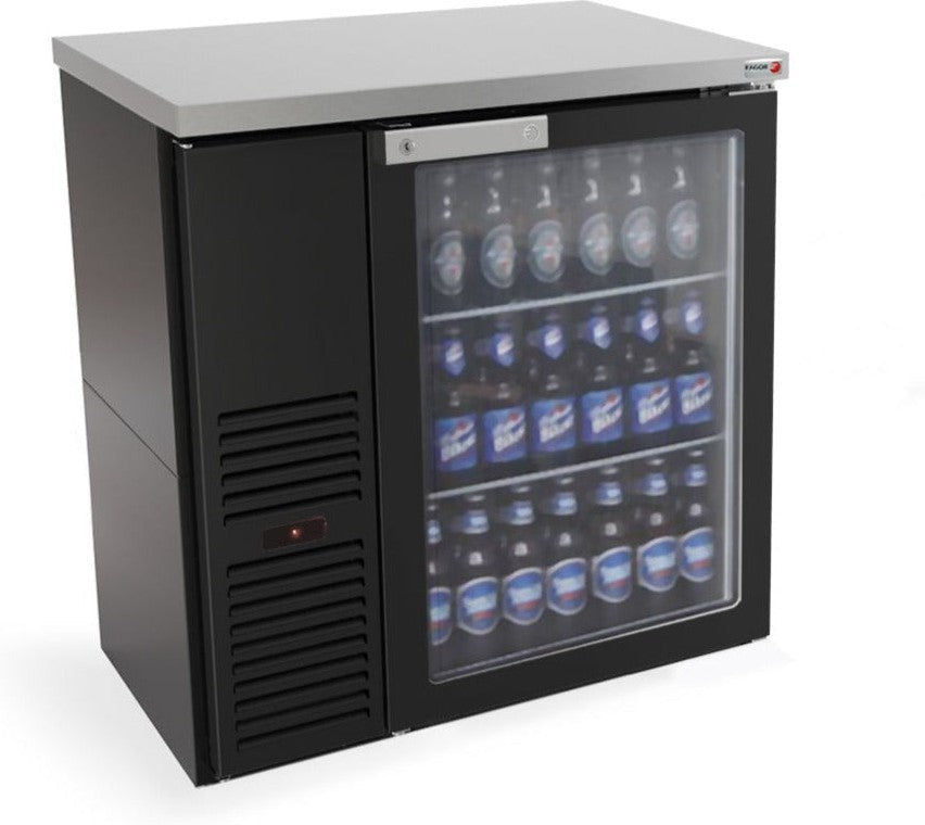 Fagor - FBB Series 115V, 24.87" Black Vinyl Finish Single Glass Door Back Bar Refrigerator - FBB-24G-N Fagor - FBB Series 115V, 24.87" Black Vinyl Finish Single Glass Door Back Bar Refrigerator - FBB-24G-N