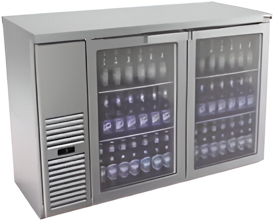 Fagor - FBB Series 115V, 69.5" Stainless Steel Double Glass Door Back Bar Refrigerator - FFBB-69GS-N Fagor - FBB Series 115V, 69.5" Stainless Steel Double Glass Door Back Bar Refrigerator - FFBB-69GS-N