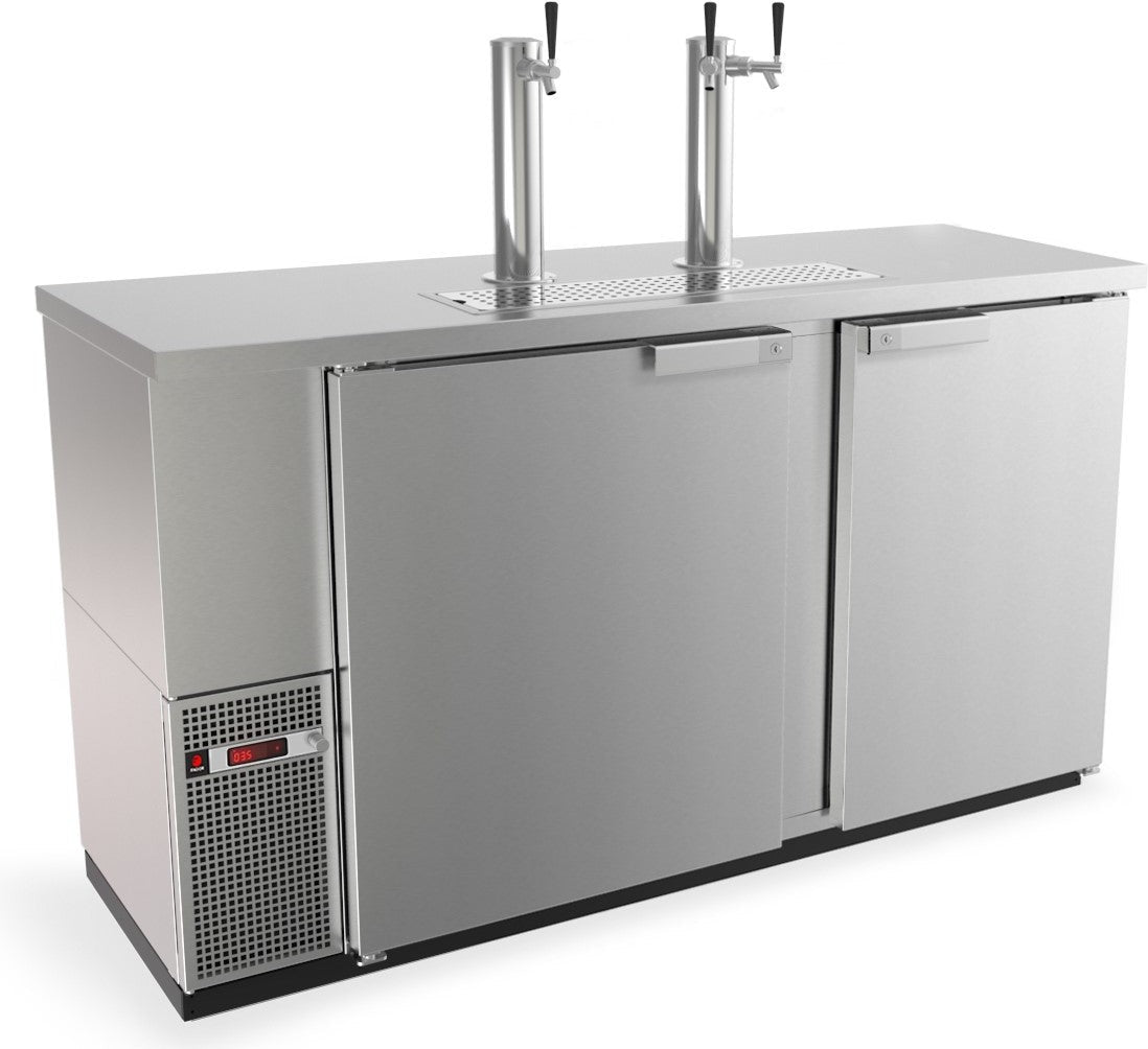 Fagor - FDD Series 115V, 59.5" Stainless Steel Double Door Direct Draw Beer Cooler with 2 Towers & 3 Taps - FDD-59S-N Fagor - FDD Series 115V, 59.5" Stainless Steel Double Door Direct Draw Beer Cooler with 2 Towers & 3 Taps - FDD-59S-N