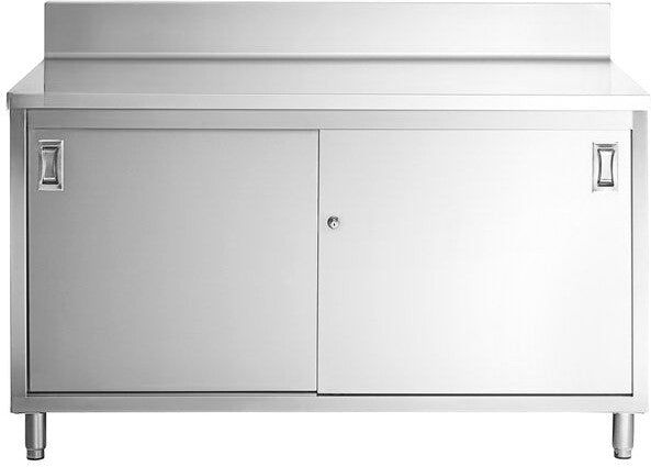 Winholt - 60" x 30" Stainless Steel Boxed Backsplash with 45° Return & (2) Sliding Doors Without Mid-Shelf - STCT-BBD3060 Winholt - 60" x 30" Stainless Steel Boxed Backsplash with 45° Return & (2) Sliding Doors Without Mid-Shelf - STCT-BBD3060