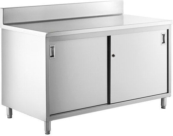Winholt - 60" x 30" Stainless Steel Enclosed Base Work Table with (2) Hinged door without Mid-Shelf - STCT-HD3060