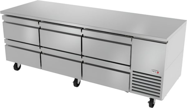 Fagor - SWR Series 115V, 93" Deep Undercounter Worktops Refrigerator With Six Drawer - SWR-93-D6