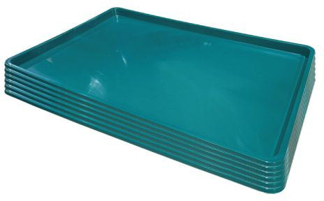 Winholt - 18" x 26" x 1" Deep Green ABS Plastic Display Tray, Pack of 24 - WHP-1826GABS
