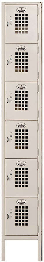 Winholt - 12" x 12" Single Column Six Door Slant Top Locker - WL-66 Winholt - 12" x 12" Single Column Six Door Slant Top Locker - WL-66