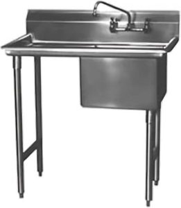 Winholt - 18" x 24" x 24" Stainless Steel One Compartment Sink with Left Drainboard - WS1T1824LD24