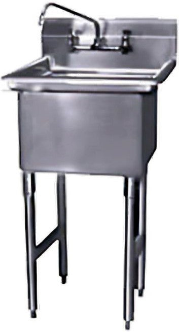 Winholt - 24" x 24" Stainless Steel One Compartment Sink without Drainboard - WS1T2424
