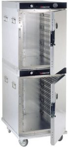 Cres Cor H339-214C 23.87" Insulated Stainless Steel Mobile Stacked Hot Holding Cabinet - 120V/1,800W
