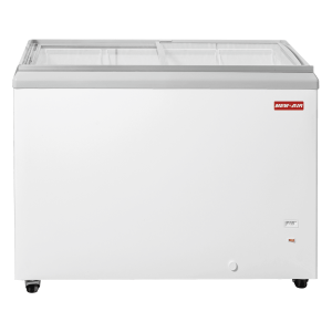 New Air 41" Ice Cream Freezer with Slide Flat Glass Top 8.5 Cu. Ft - NIF-41-FG