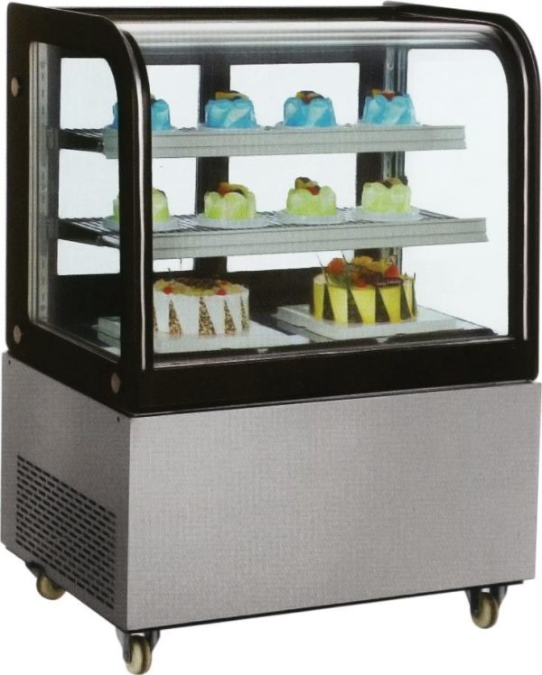 Omcan Two (2) Shelf Curved Edge Refrigerated Floor Display Case, . ( )