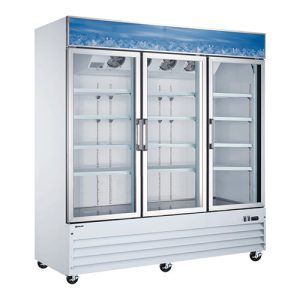 Omcan 78" Three (3) Glass Door Refrigerator, 53 cu.ft. (1500 L)