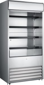 Omcan Four (4) Shelf Grab-and-Go Open Refrigerated Floor Self-Serve Display Case, . ( ), Stainless Steel