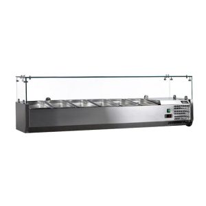 Omcan Refrigerated Topping Rail with Glass Guard