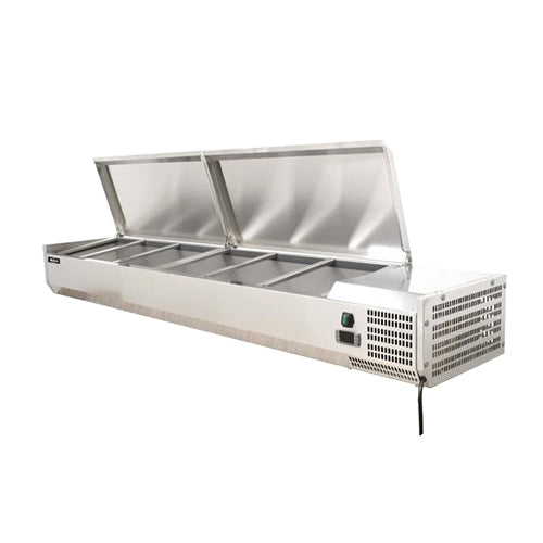 Omcan Refrigerated Topping Rail with Stainless Steel Cover