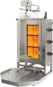 Eurodib VGB3 40 Kg. Natural Gas 3 Double Burners Vertical Broiler - 33,268 BTU